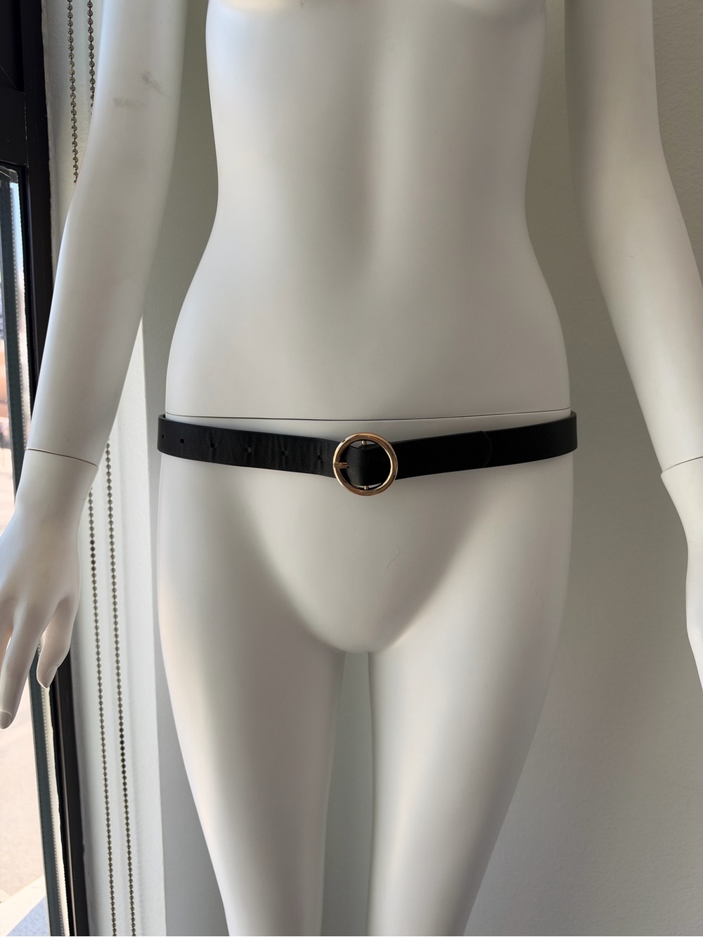 Belt with Gold Circle Buckle